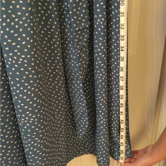 SHEIN dress size L, blue polka-dot belted dress - Picture 5 of 5